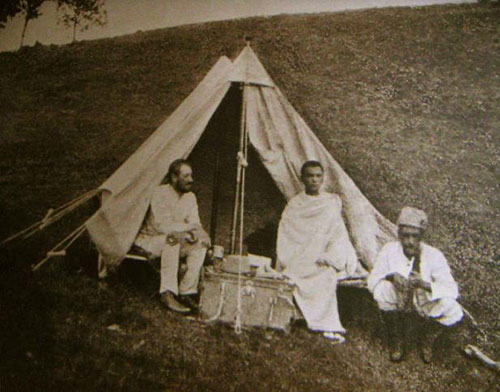 Gumilev near the tent